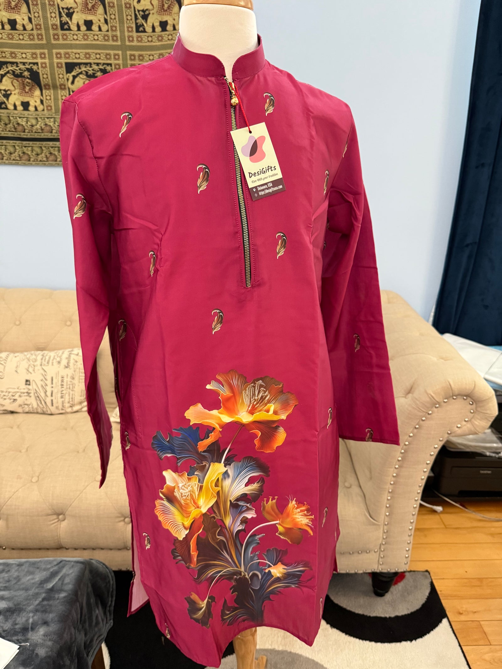 Sophisticated Soft Silk Stylish Kurta Pajama Set for Man, Festive Wedding Partywear Kurta Trouser Style Pant, KP - 1759