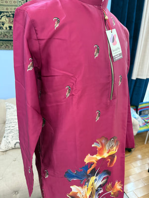 Sophisticated Soft Silk Stylish Kurta Pajama Set for Man, Festive Wedding Partywear Kurta Trouser Style Pant, KP - 1759