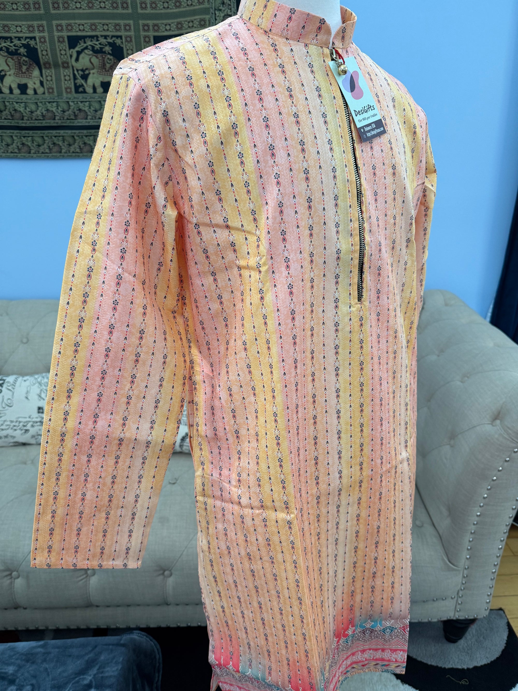 Modish Soft Silk Stylish Kurta Pajama Set for Man, Festive Wedding Partywear Kurta Trouser Style Pant, KP - 1758