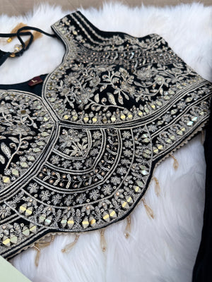 Size L, Dark Green Heavy Embroidery Georgette  Lehenga Choli 3 Pieces Ethnic Wear for Girls, Design LHG - 1973