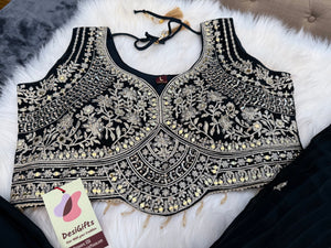 Size L, Dark Green Heavy Embroidery Georgette  Lehenga Choli 3 Pieces Ethnic Wear for Girls, Design LHG - 1973