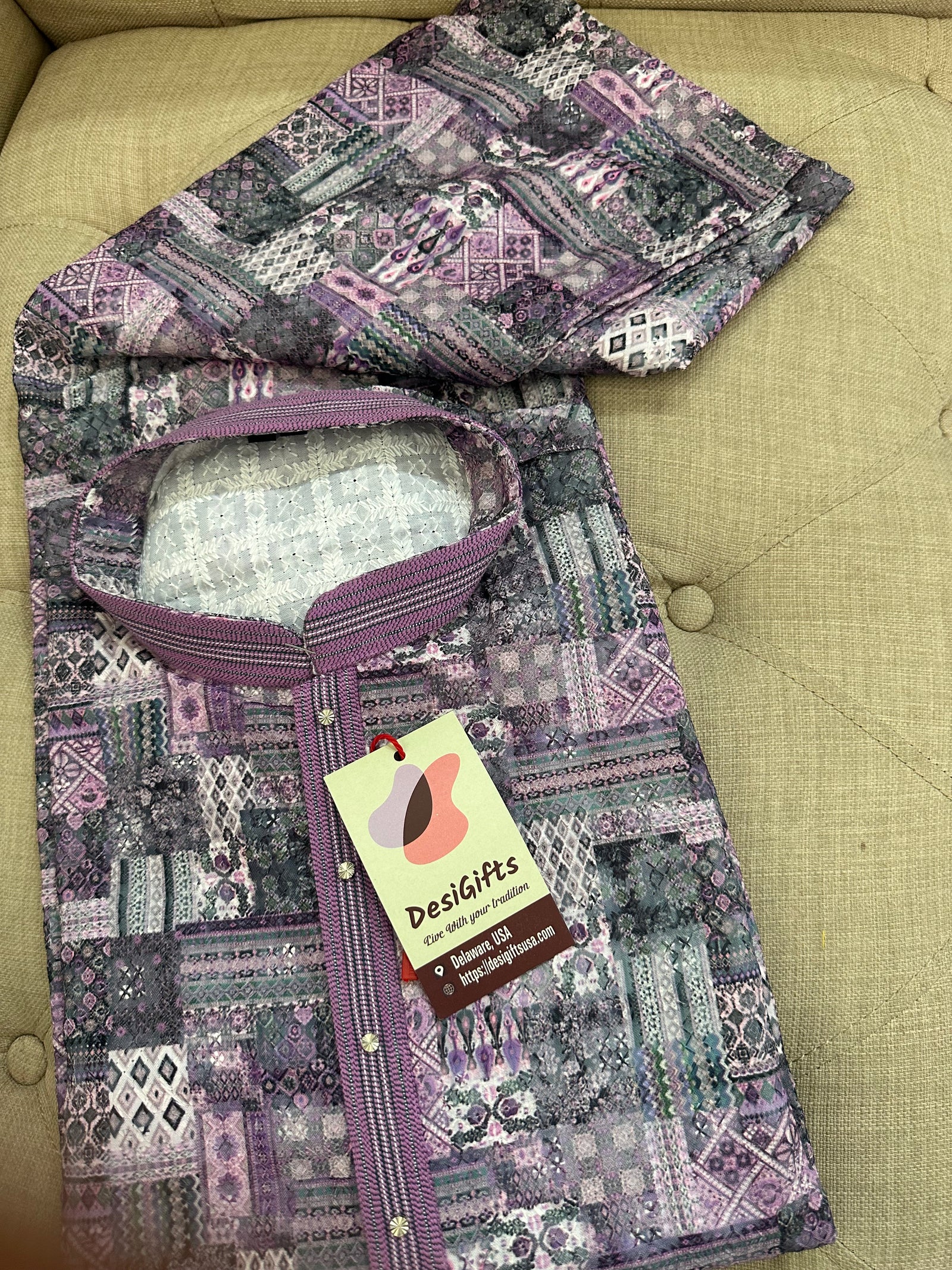 Premium Chikankari Kurta Pajama Set for Man, Indian Party wear, formal or semiformal outfit, Design KPS- 1294