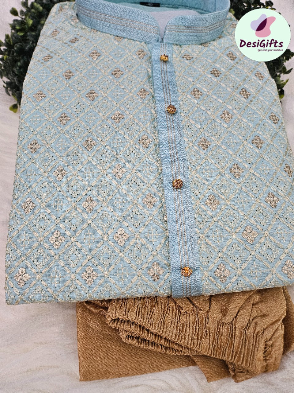 Intricate Chikankari Embroidery & Sequence in Georgette Kurta Pajama Set, KP - 1217