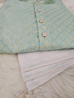 Versatile Self Woven kurta pajama set with a luxurious blend of silk and cotton linen Kurta Pajama Set, Men KPS- 1220 Plus Size