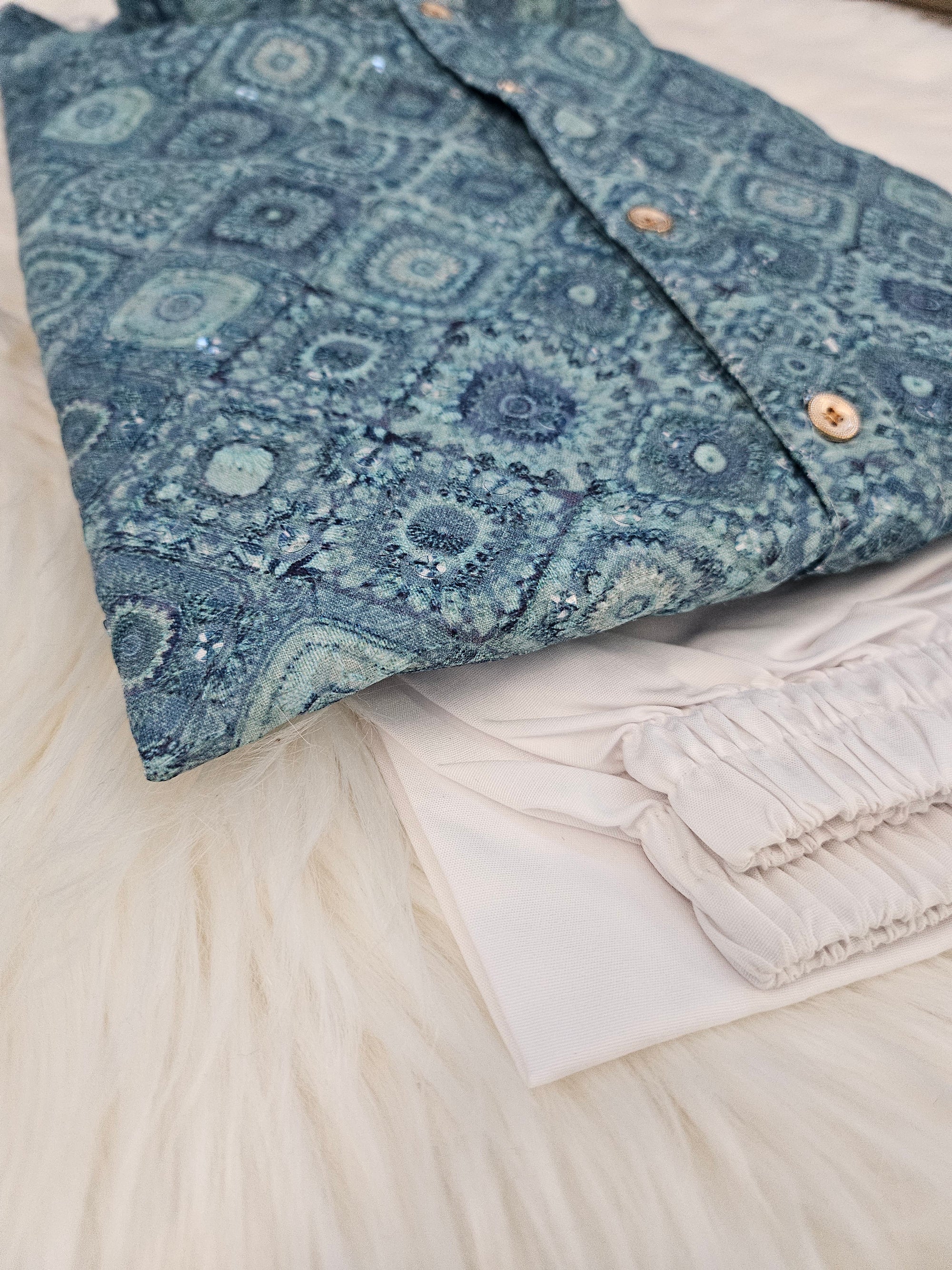 Festive Season Cotton Mix Embroidery Pattern Kurta Pajama Set,Men KPS- 1225
