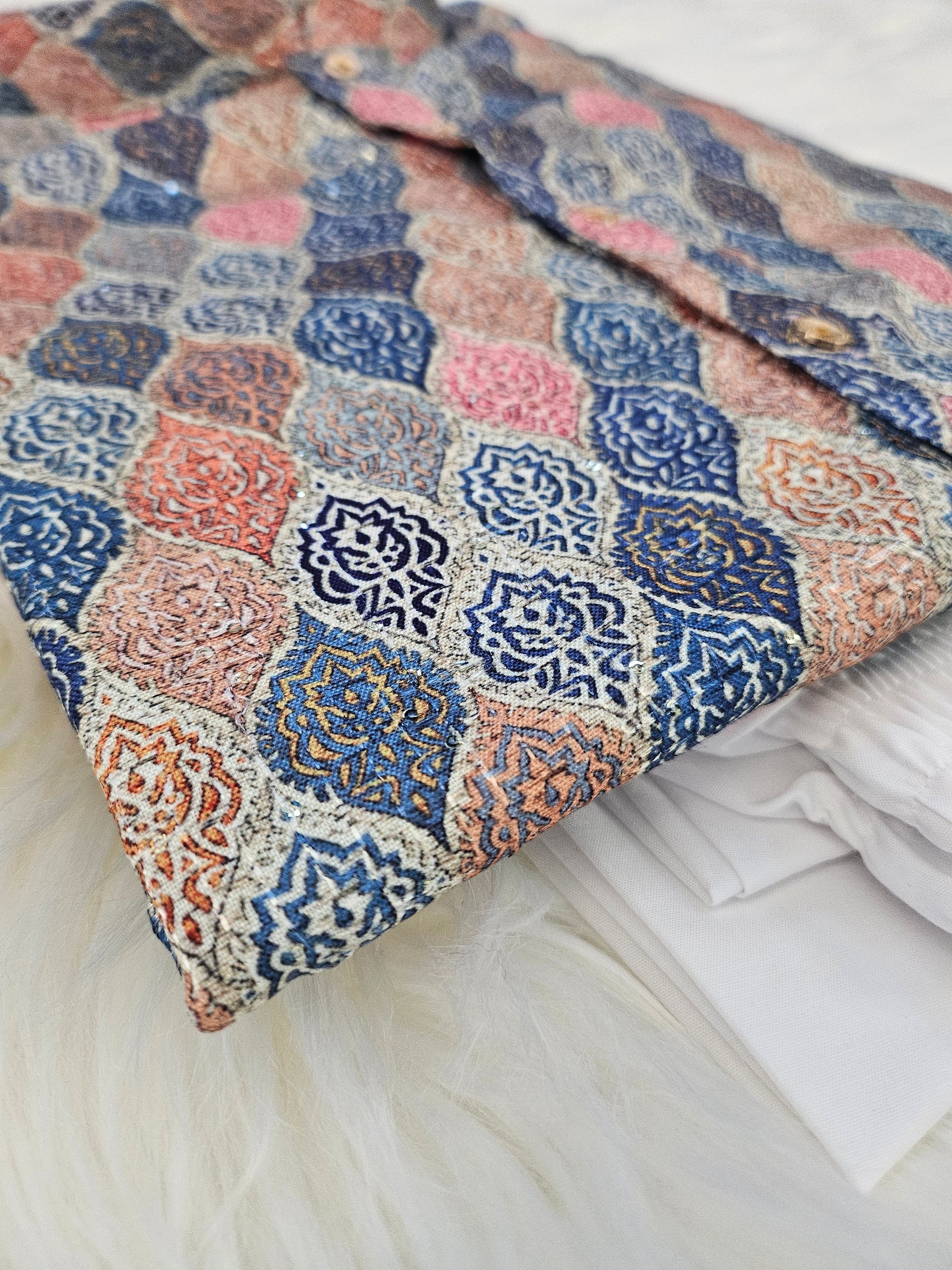 Comfort & Stylish Cotton Mix Threadwork Traditional Pattern Kurta Pajama Set, Men KPS- 1227