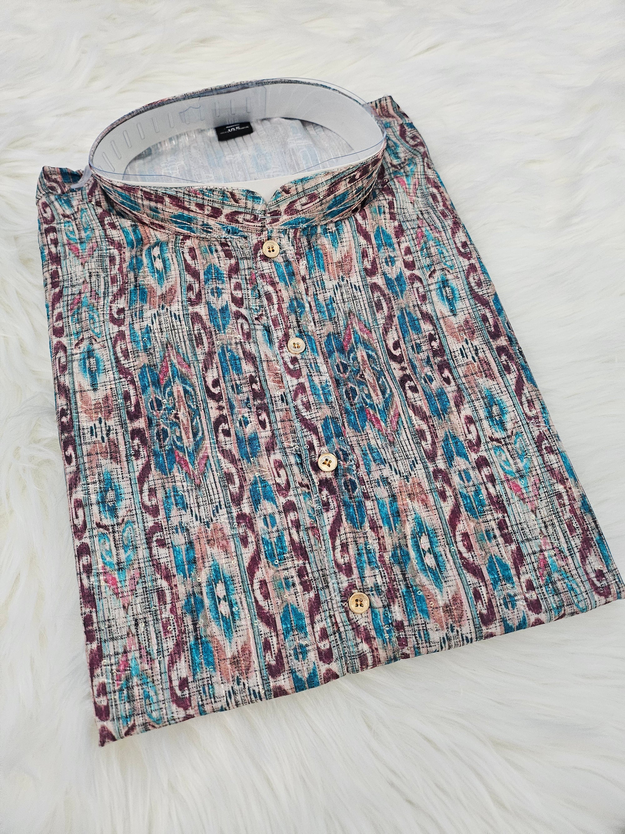 Comfort Cotton Mix Traditional Pattern Kurta Pajama Set, Design KPS- 1228