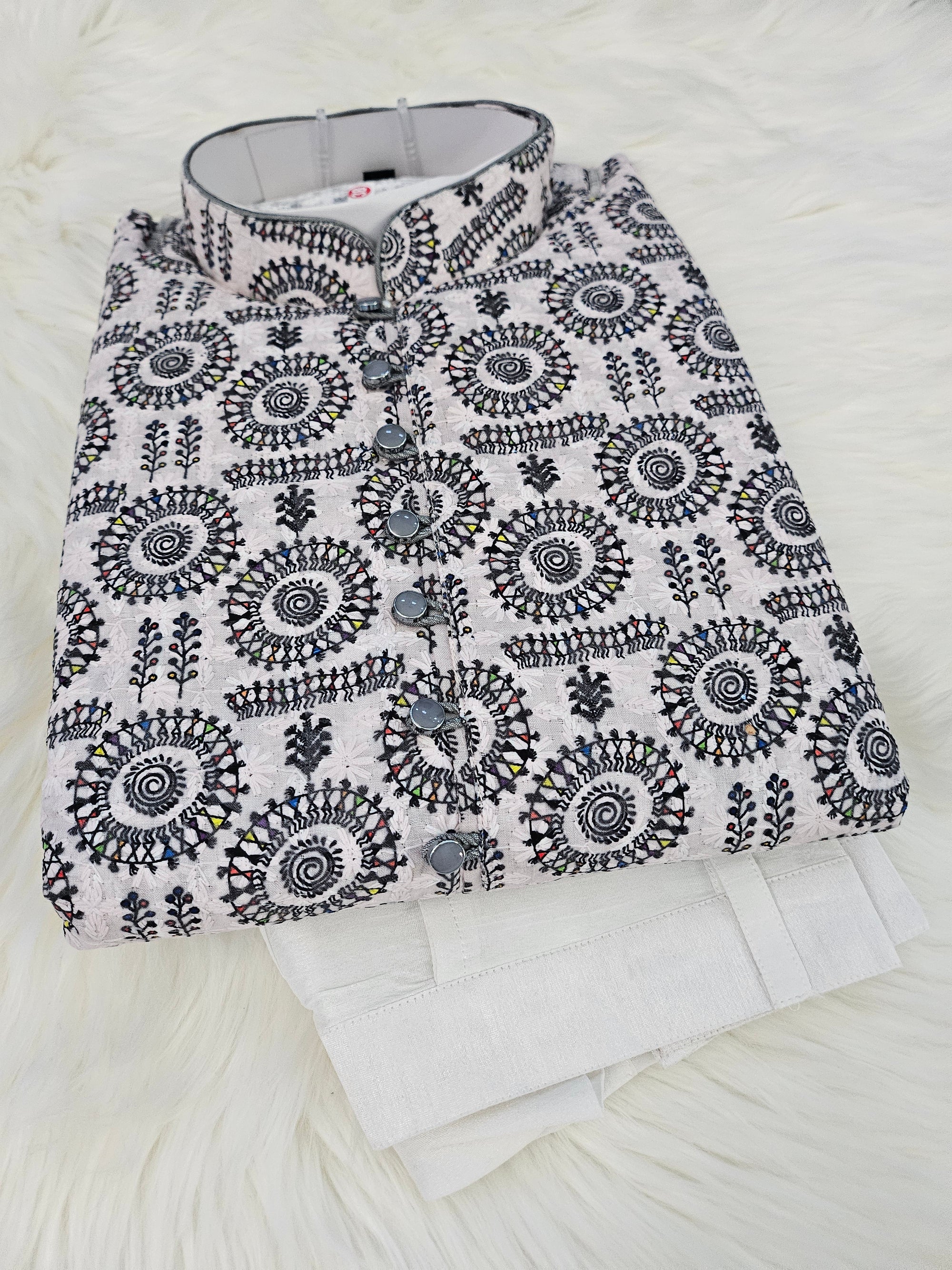 Graceful exquisite Chikankari Kurta Pajama Set, Design KPS- 1229