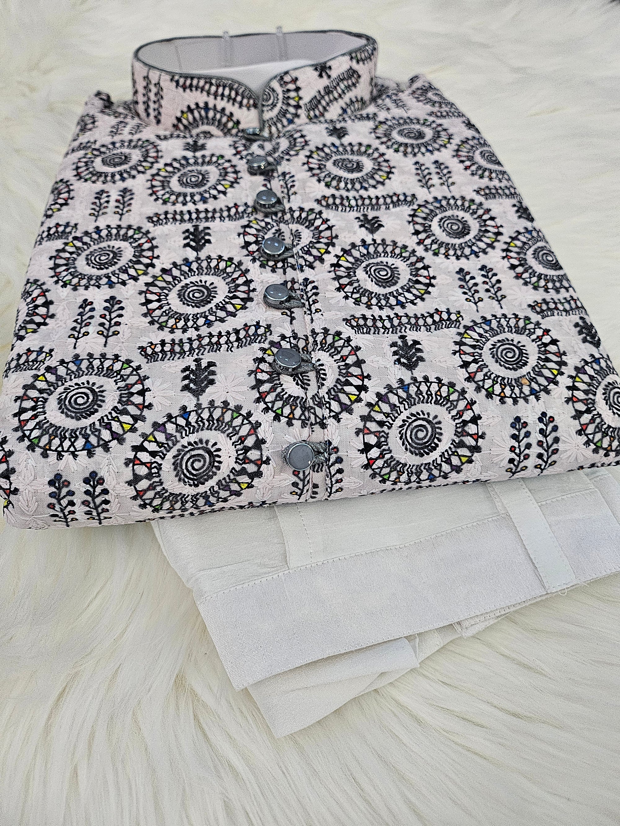 Graceful exquisite Chikankari Kurta Pajama Set, Design KPS- 1229