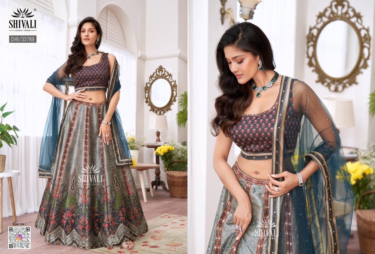 Graceful Gray Heavy Embroidery & Sequins Lehenga Choli 3 Pieces Ethnic Wear for Girls, Design LHG - 1878