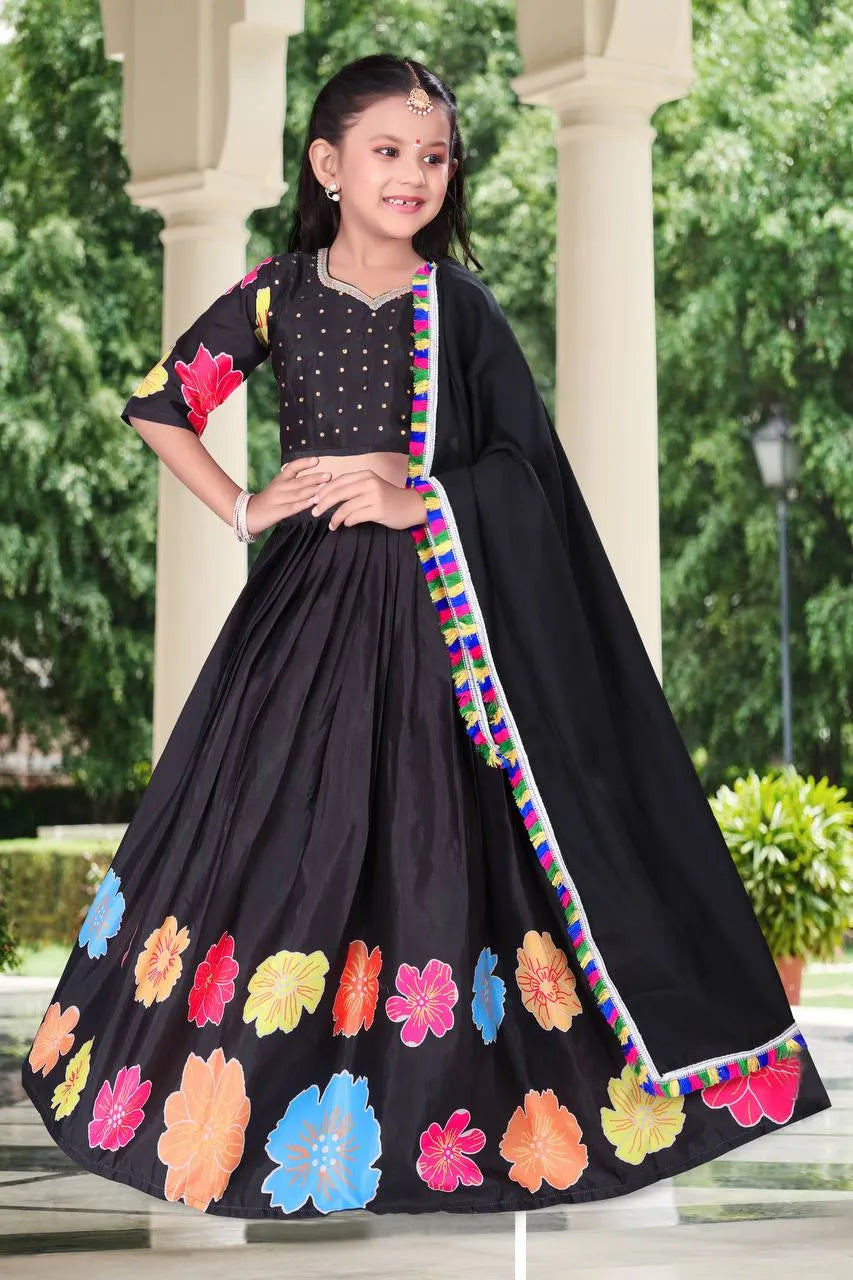 Eyeful Black Navratri Chaniya Choli, Indian traditional festive outfit for Princess, Design GRL # 1616