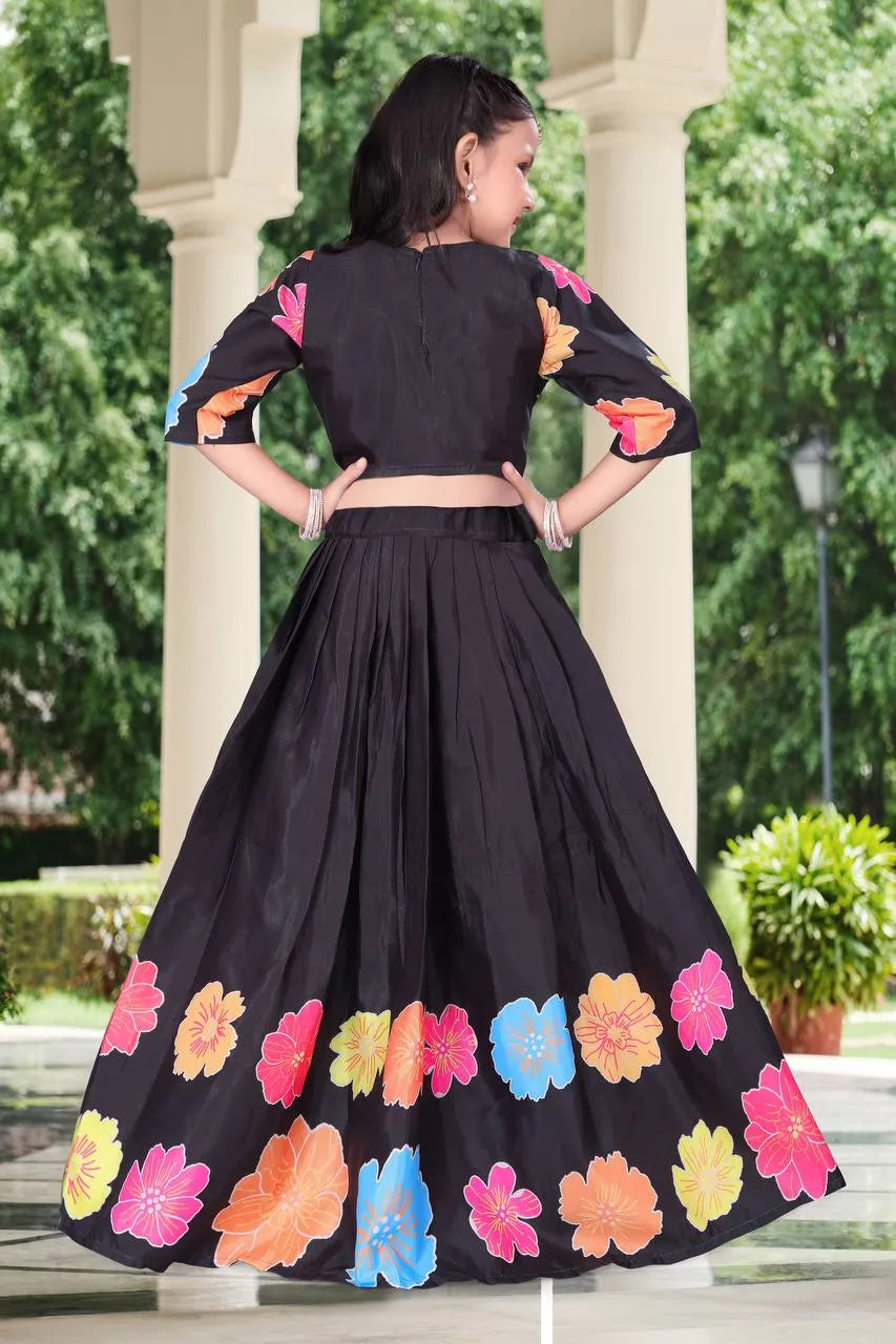 Eyeful Black Navratri Chaniya Choli, Indian traditional festive outfit for Princess, Design GRL # 1616