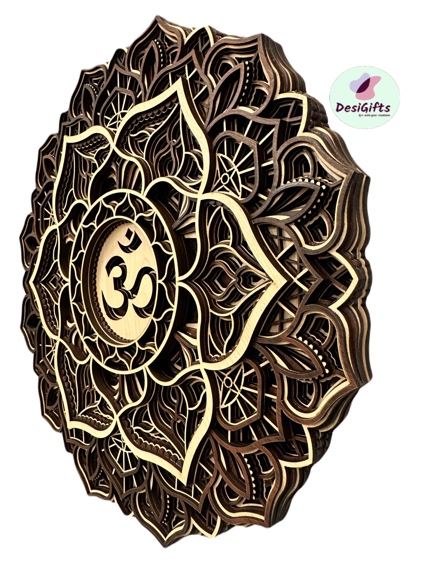 12" Mandala Wood Art Work, MAW- 1043