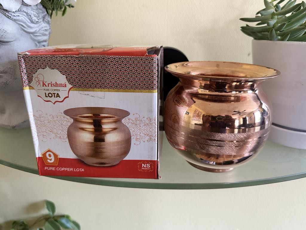 Copper Kalash, Lota, Vessel for Pooja at Home, Wedding, use in Office, Temple,4.5" CBG - 1340