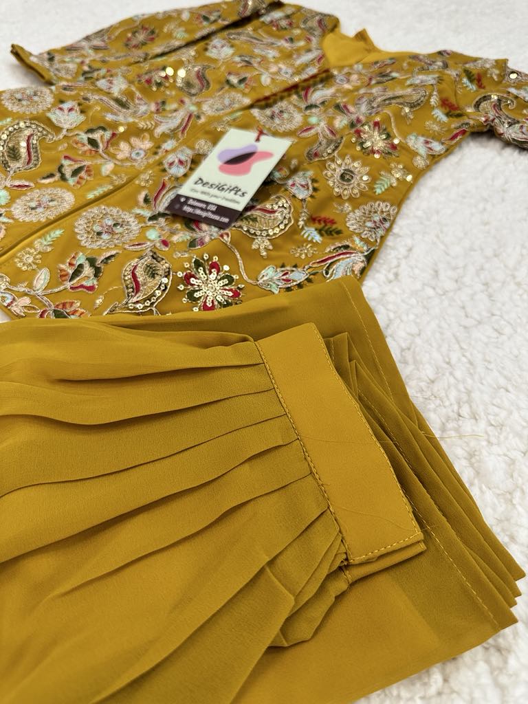 mustard yellow indian dress Indian Party/wedding Wear for Women - Mustard Yellow Embroidered Kurta With Palazzo & Dupatta - Indian Dress - Pakistani Salwar Kameez Suits