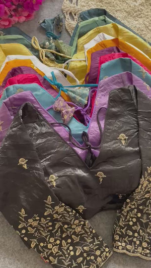 Fendi Silk With handwork thread & Coding Work, Full Sleeve Saree Blouse, Design BLS - 2040