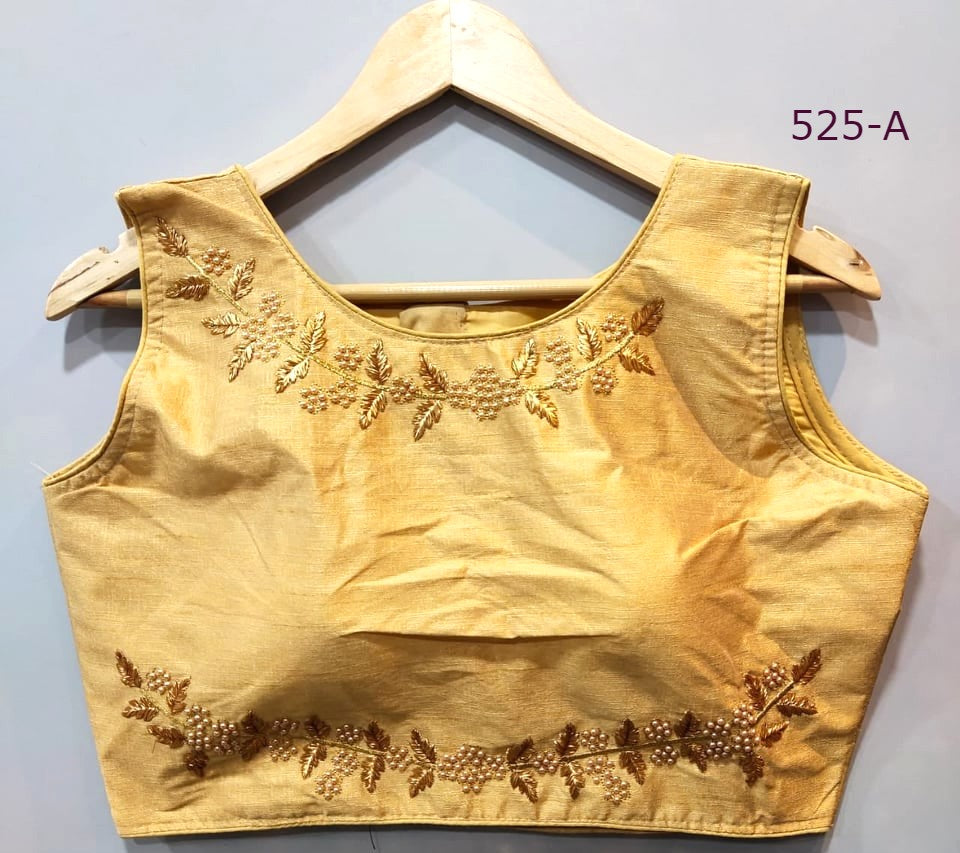 Phantom Silk With Moti work Stitched Designer Saree Blouse, Design BLS#525