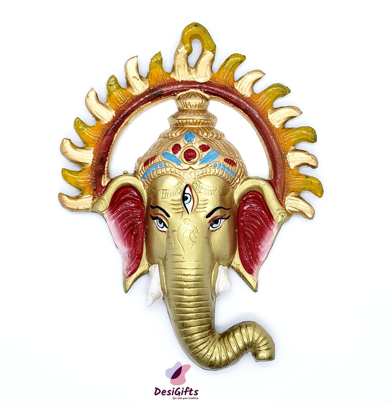 Ganesha Wall Hanging, 8.5" Metallic, GWH# 158