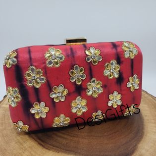 Box bag with sling chain and Gota patti Zari,  Handbag, HBS#188