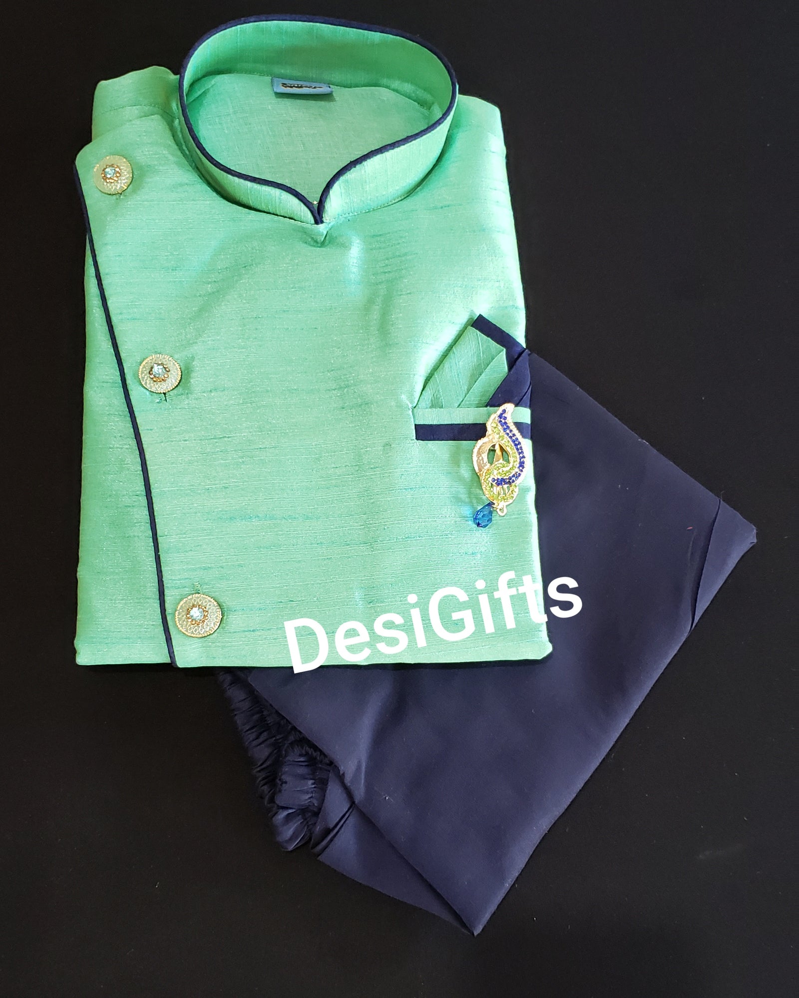 Size 6, Boy's Cotton Silk  Sherwani Dress- Design# B-TEL-293