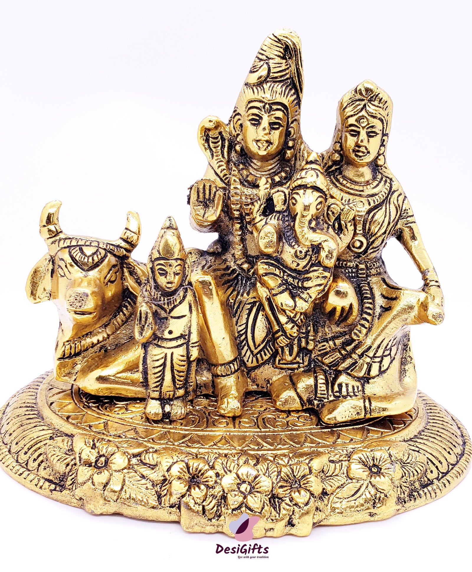 Lord Shiv Parivar Statue, 6" Height, Design: SPM# 129