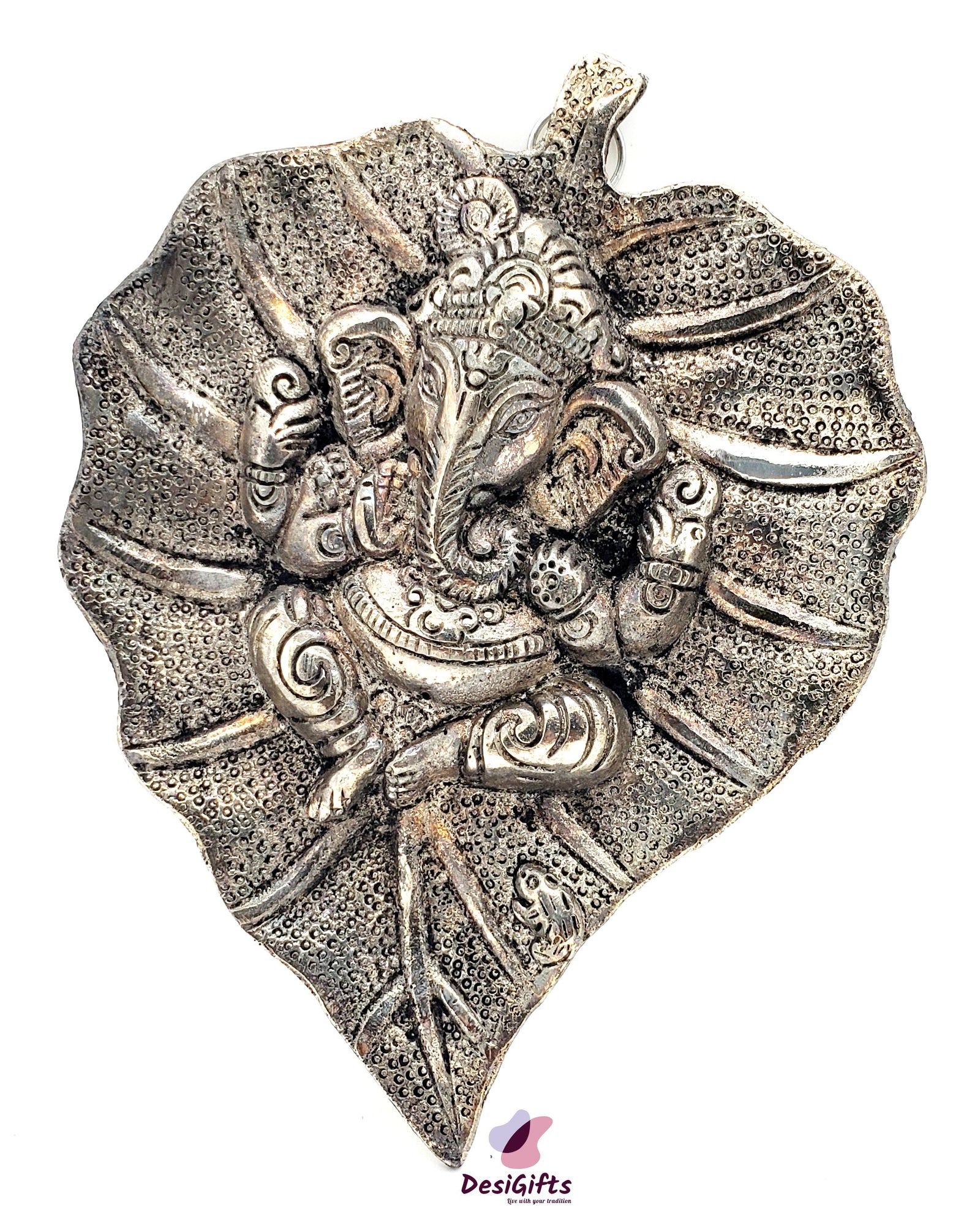 Lord Ganesha Wall Hanging on Leaf, 6 colors
