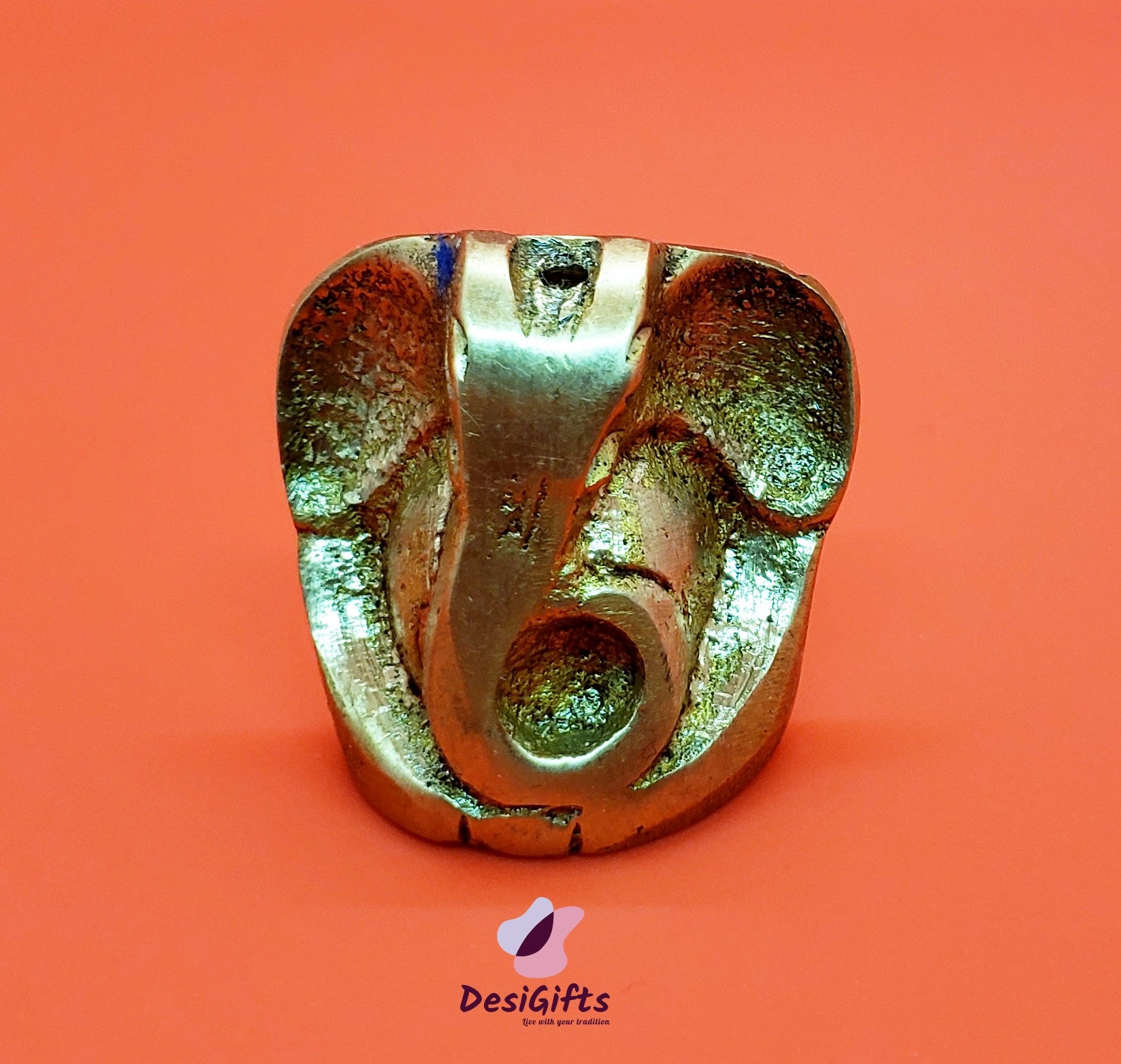 Lord Ganesha Idol- Pure Brass, 1" Height, GIB#139