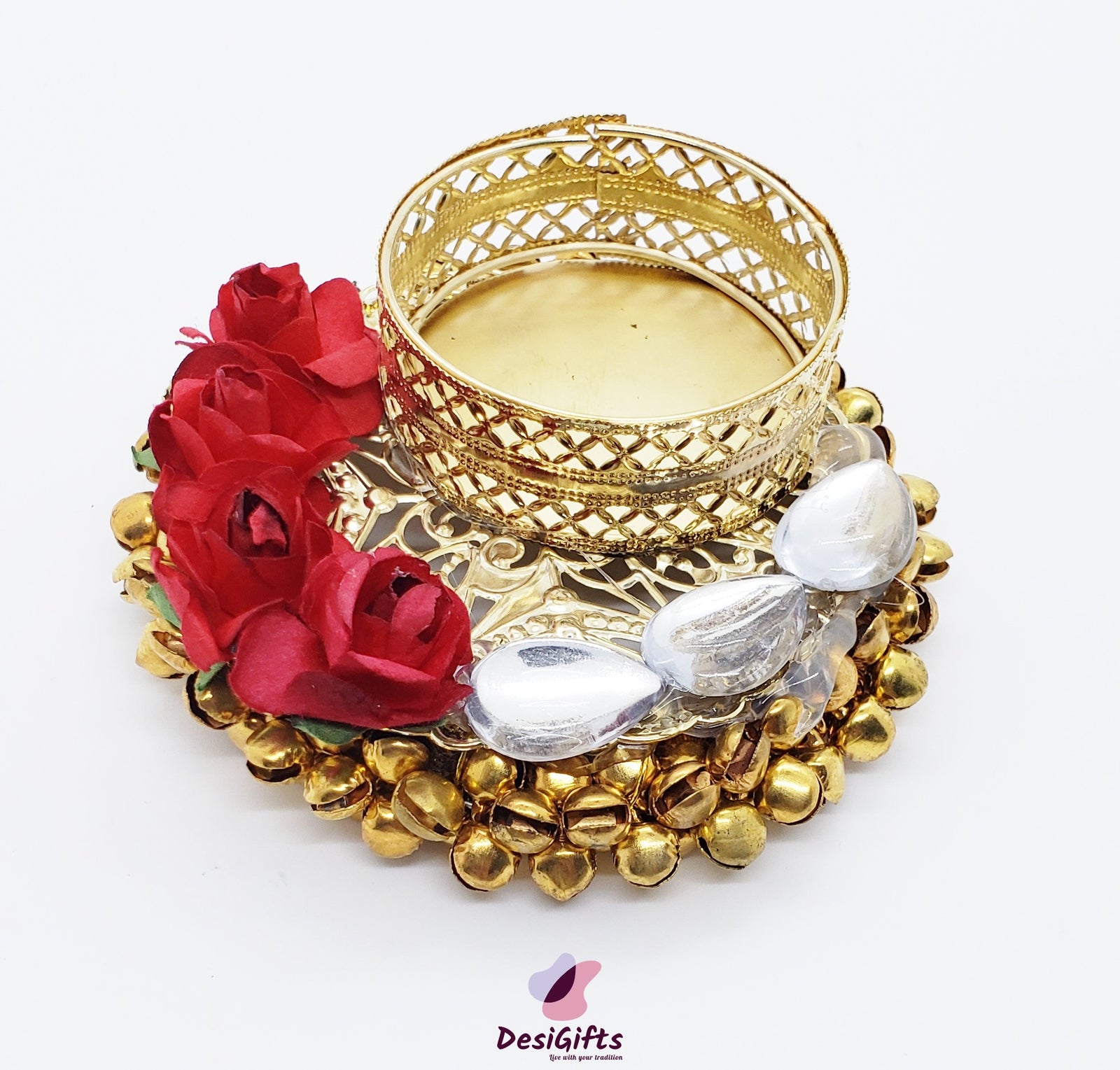 Candle Holder with Mini Roses, CHR#148