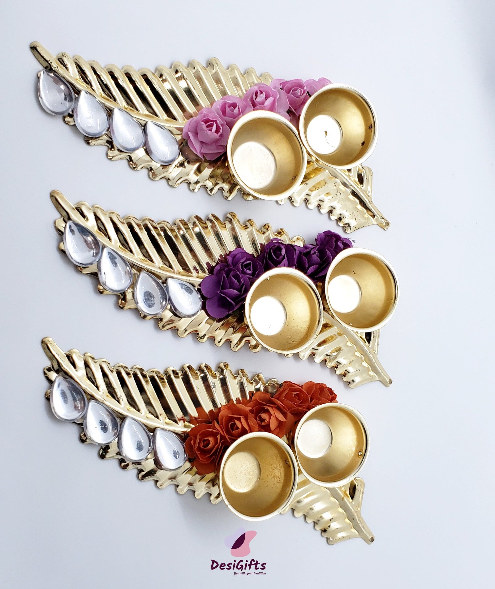 Leafy KumKum Holder, Assorted Colors, LKH#151