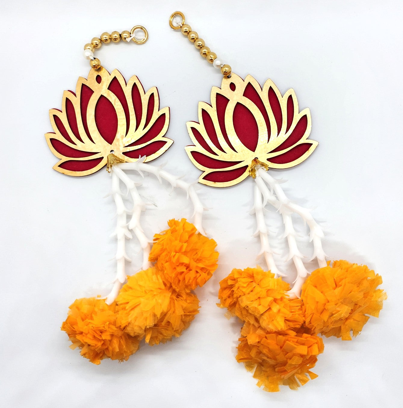 hanging lotus plant Lotus Flower with Strings Wall hanging Decor, Set of 2, HDR# 530