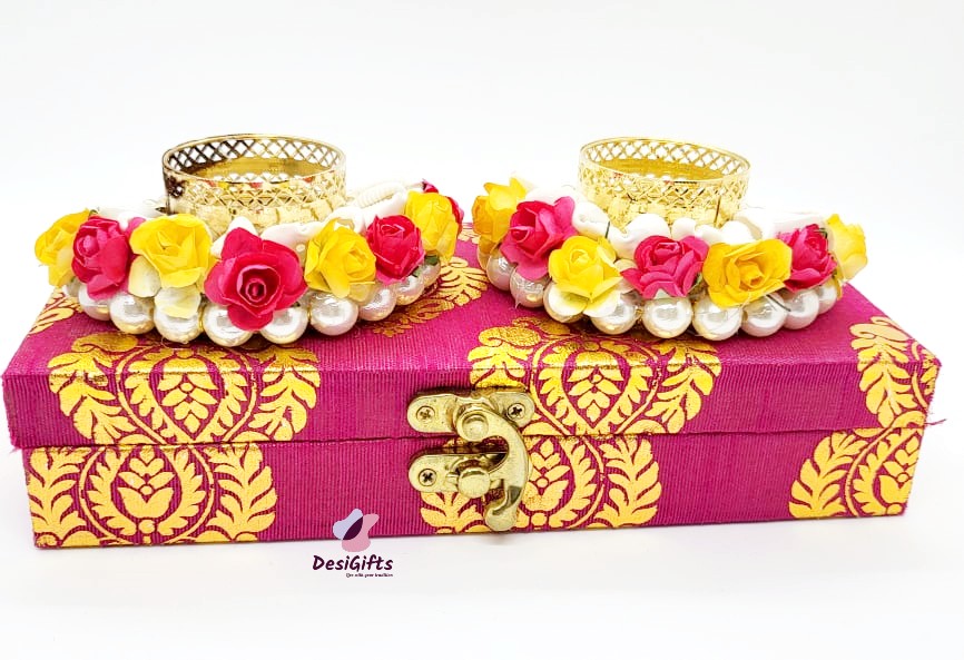 Tealight Candle Holder with Pearl & Roses, CHM#218