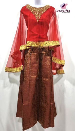 Poncho Style Lehenga Choli Dress, Multiple Colors, Design LHG # 464