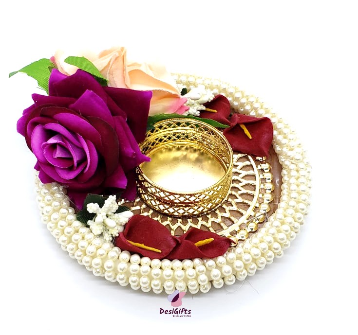 Candle Holder with Pearls & Roses, CHM#210