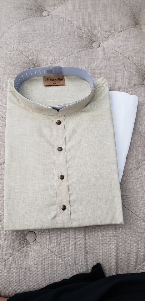 Size 36 Ivory shade Kurta Pajama Set-Cotton Design KPS# IVRC 264