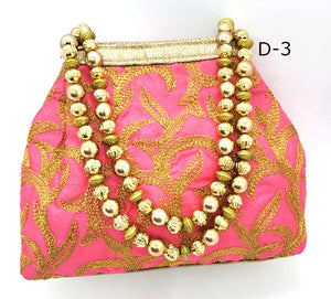 Raw Silk Potli Style Designer Handbags, HBS# 415