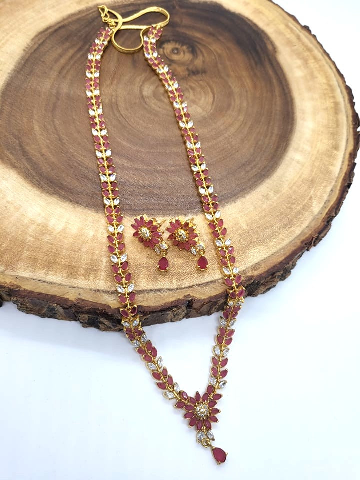 Traditional Fashion Rose Gold Necklace Set, NKT#416