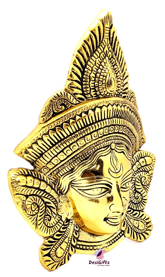 Goddess Durga Face - Wall Hanging in Metallic, DFM# 167
