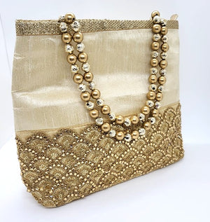 Raw Silk Handbags with Golden Zari Gota Patti work,  HBS#185