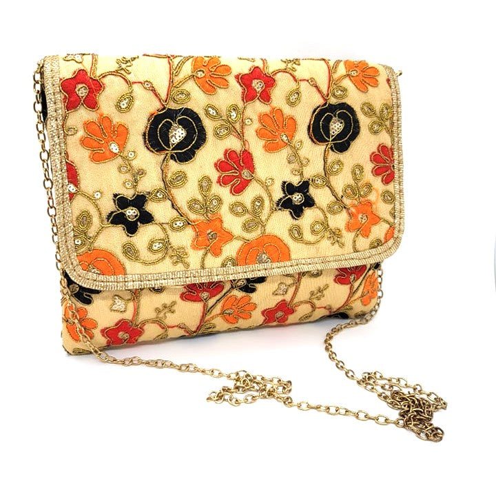 Indian Handmade Women's Embroidered Clutch Handbag,  HBS# 409