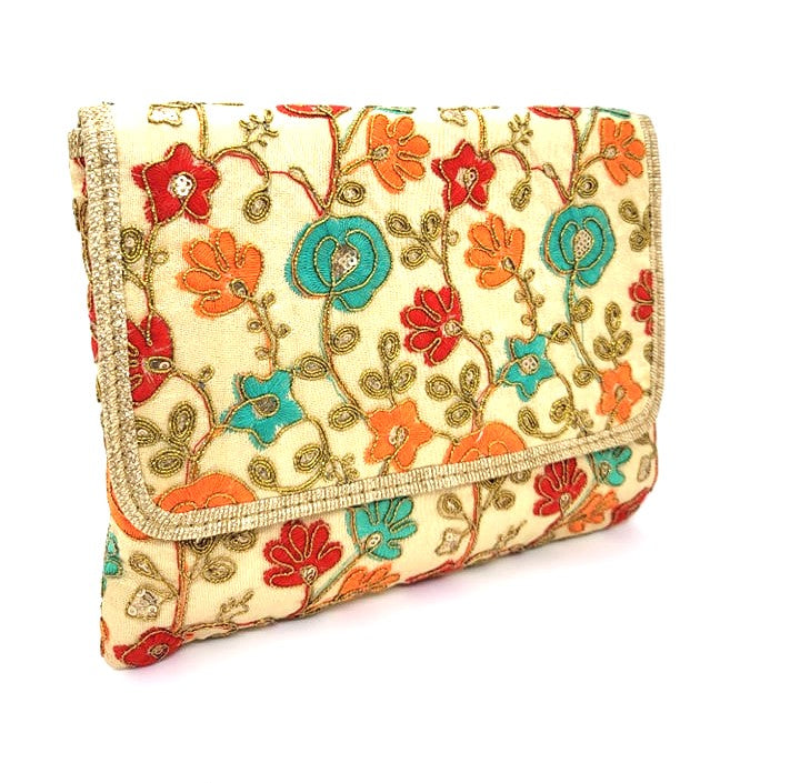 Indian Handmade Women's Embroidered Clutch Handbag,  HBS# 409