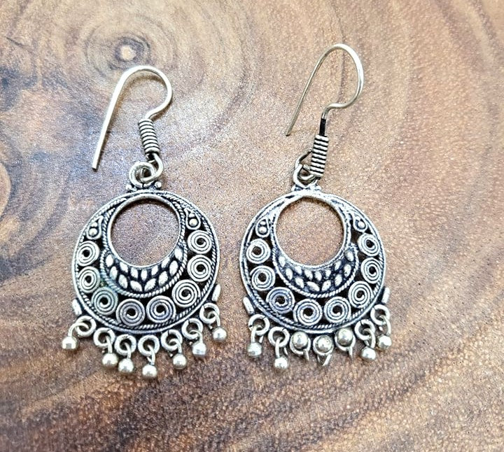 Oxidized German Silver Baali Earrings, Jhumka Earrings, ER#427