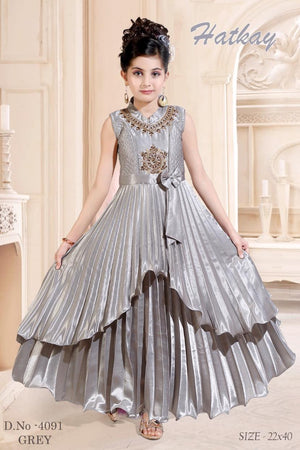 Girl's Stylish Satin Dress, Design G-4091 # 379