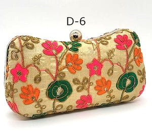 Indian Handmade Women's Embroidered Clutch Handbag, HBS- 406