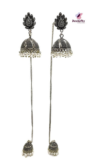 Oxidized Silver Amphisbaena Earrings | Detachable Earrings – COPPERTIST.WU