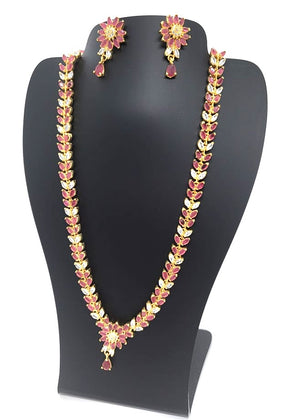 Traditional Fashion Rose Gold Necklace Set, NKT#416