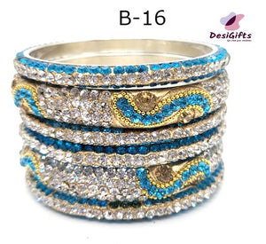 Traditional Stone Studded Bracelet Bangle Set, Size 2.6", BGL# 453