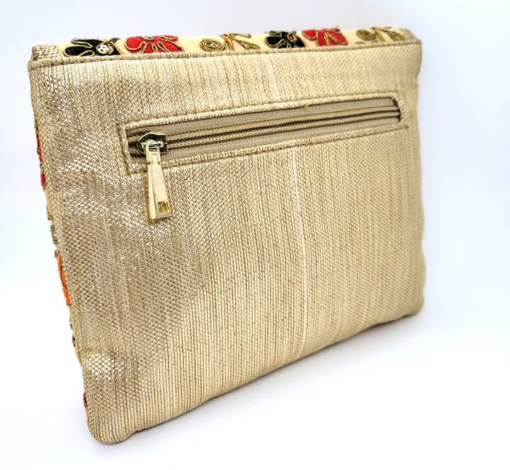 Indian Handmade Women's Embroidered Clutch Handbag,  HBS# 409