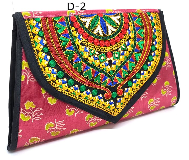 Ethnic Clutch Indian Purse, Hand made Clutch handbag with Intricate flap design, HBS# 413