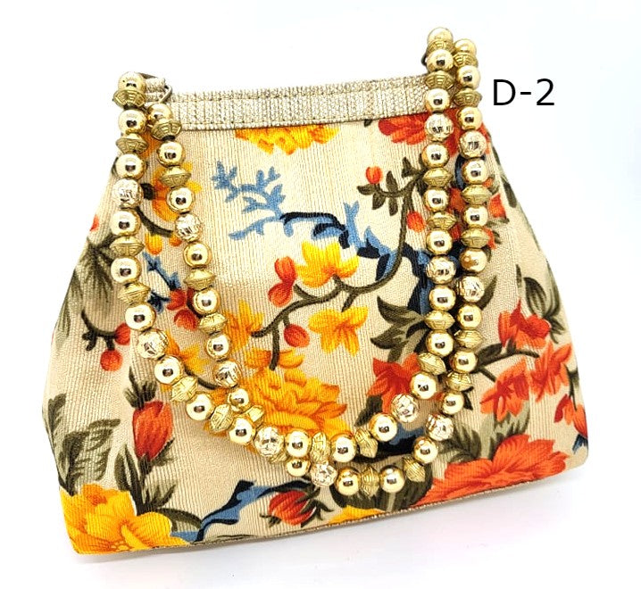 Raw Silk Potli Style Designer Handbags, HBS# 415