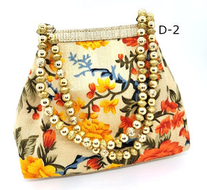 Raw Silk Potli Style Designer Handbags, HBS# 415